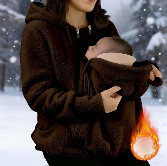 Cross-border AliExpress 2025 Autumn/Winter European and American Sherpa Fleece Zip-Up Cardigan Hoodie Women Fleece-Lined Thickened Parent-Child Matching Outfit