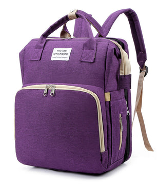 Cross-border New Folding Sleeping Mummy Bag Multifunctional Mother and Baby Bag Mother Bag Bottle Backpack Diaper Backpack