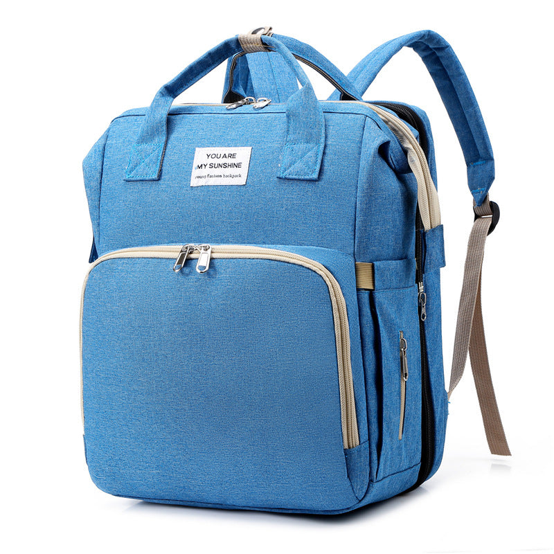Cross-border New Folding Sleeping Mummy Bag Multifunctional Mother and Baby Bag Mother Bag Bottle Backpack Diaper Backpack