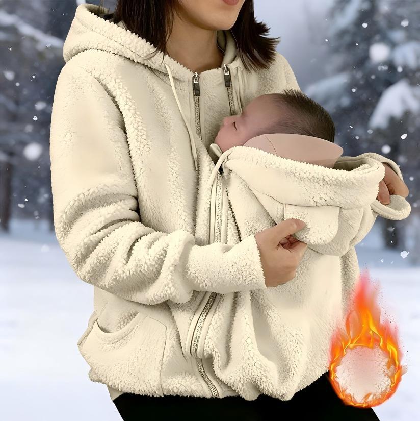 Cross-border AliExpress 2025 Autumn/Winter European and American Sherpa Fleece Zip-Up Cardigan Hoodie Women Fleece-Lined Thickened Parent-Child Matching Outfit