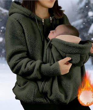 Cross-border AliExpress 2025 Autumn/Winter European and American Sherpa Fleece Zip-Up Cardigan Hoodie Women Fleece-Lined Thickened Parent-Child Matching Outfit