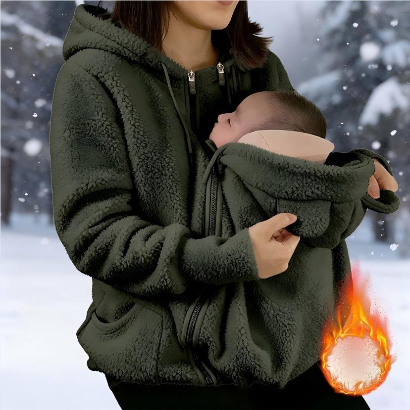 Cross-border AliExpress 2025 Autumn/Winter European and American Sherpa Fleece Zip-Up Cardigan Hoodie Women Fleece-Lined Thickened Parent-Child Matching Outfit