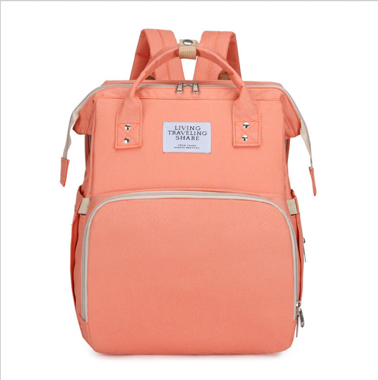 Cross-border New Folding Sleeping Mummy Bag Multifunctional Mother and Baby Bag Mother Bag Bottle Backpack Diaper Backpack