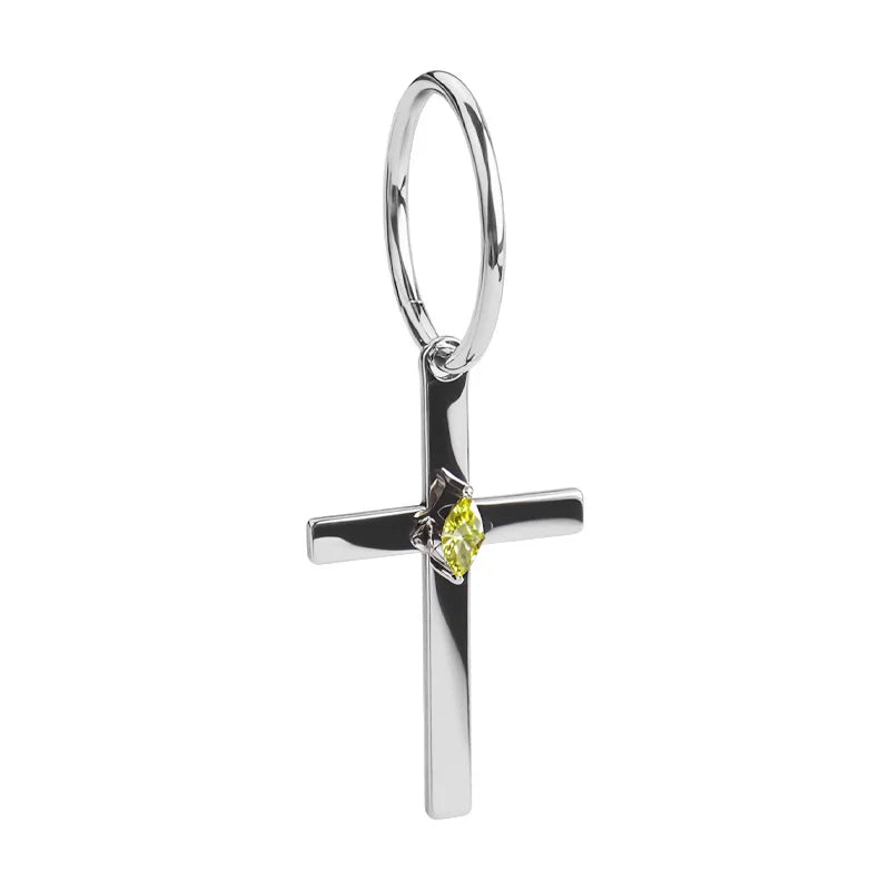 European and American Export F136 Titanium Alloy Piercing Jewelry Geometric Cross Earrings Set with Marquise High-Quality Earrings