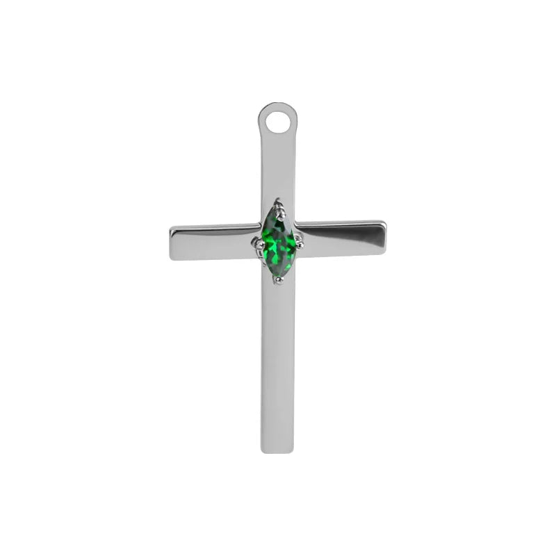 European and American Export F136 Titanium Alloy Piercing Jewelry Geometric Cross Earrings Set with Marquise High-Quality Earrings