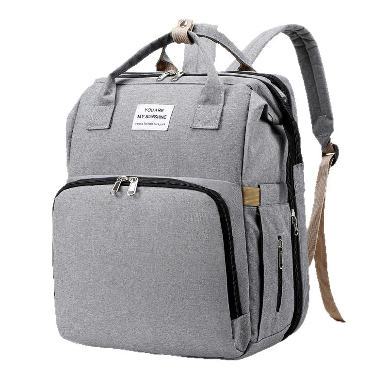 Cross-border New Folding Sleeping Mummy Bag Multifunctional Mother and Baby Bag Mother Bag Bottle Backpack Diaper Backpack