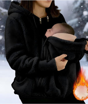 Cross-border AliExpress 2025 Autumn/Winter European and American Sherpa Fleece Zip-Up Cardigan Hoodie Women Fleece-Lined Thickened Parent-Child Matching Outfit