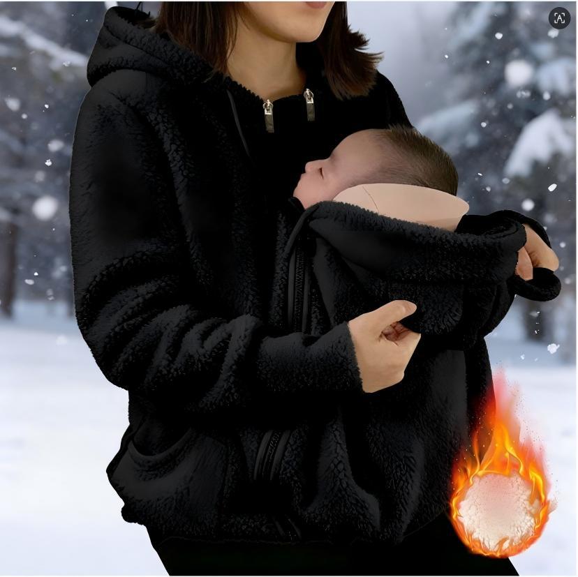 Cross-border AliExpress 2025 Autumn/Winter European and American Sherpa Fleece Zip-Up Cardigan Hoodie Women Fleece-Lined Thickened Parent-Child Matching Outfit