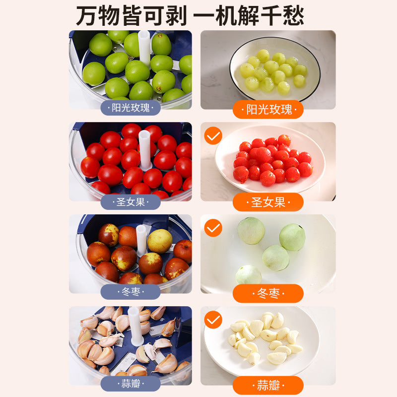Cross-Border Popular Grape Peeling Machine in Europe, Japan, and Korea, Fully Automatic Household Electric Fruit Peeler, Green Grape Peeling Machine