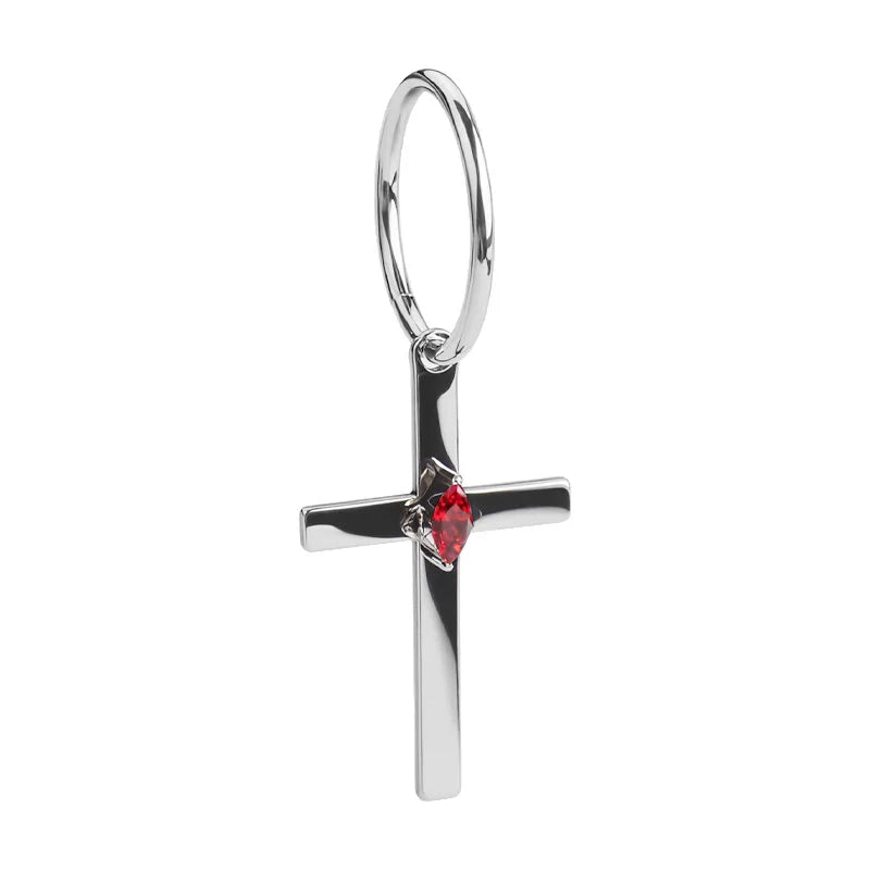 European and American Export F136 Titanium Alloy Piercing Jewelry Geometric Cross Earrings Set with Marquise High-Quality Earrings