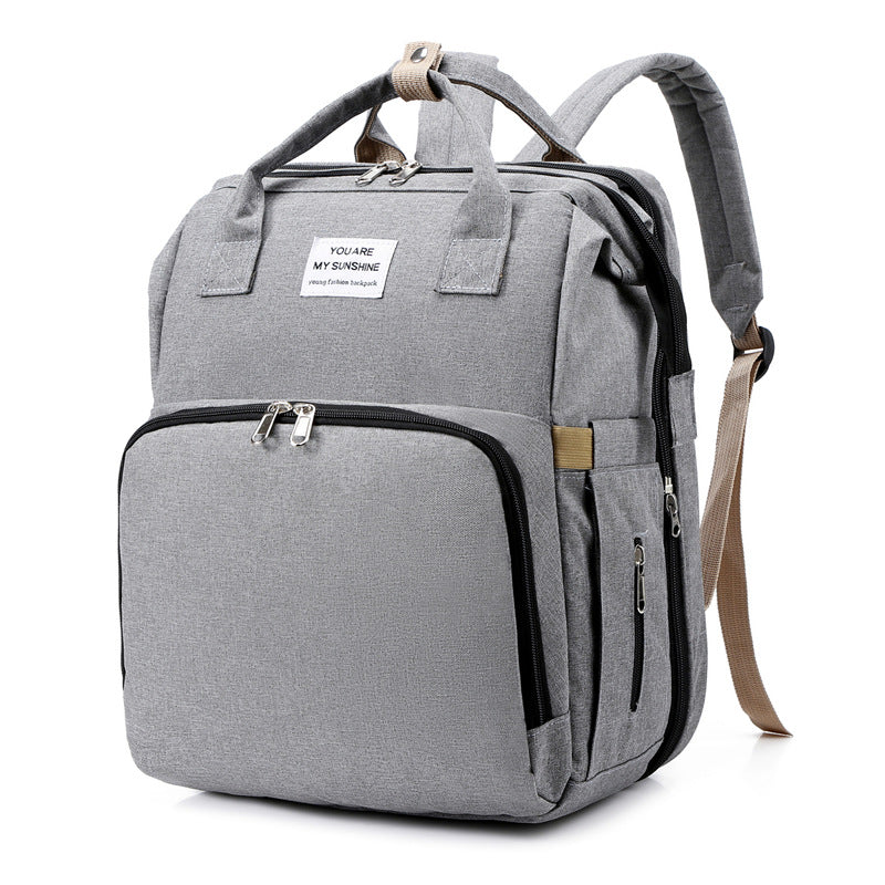 Cross-border New Folding Sleeping Mummy Bag Multifunctional Mother and Baby Bag Mother Bag Bottle Backpack Diaper Backpack