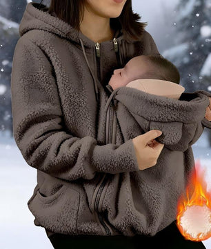 Cross-border AliExpress 2025 Autumn/Winter European and American Sherpa Fleece Zip-Up Cardigan Hoodie Women Fleece-Lined Thickened Parent-Child Matching Outfit