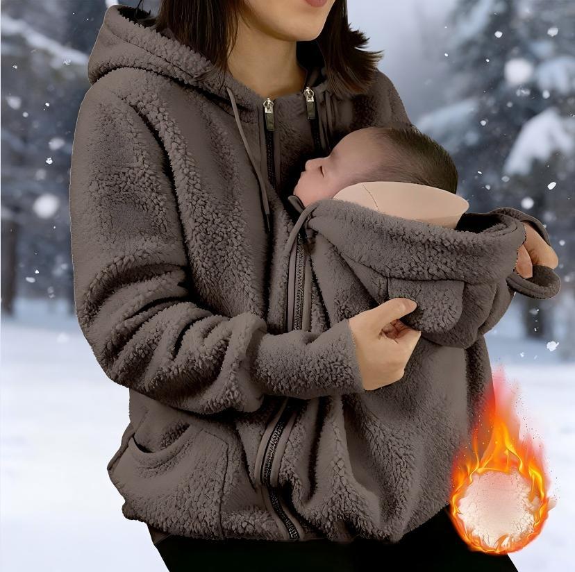 Cross-border AliExpress 2025 Autumn/Winter European and American Sherpa Fleece Zip-Up Cardigan Hoodie Women Fleece-Lined Thickened Parent-Child Matching Outfit