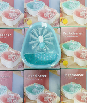 Hands-Free Fruit & Vegetable Washer and Spinner – Small Household Produce Dryer, Draining Basket, Vegetable Washing & Drying Machine with Double-Layer Draining Basket.