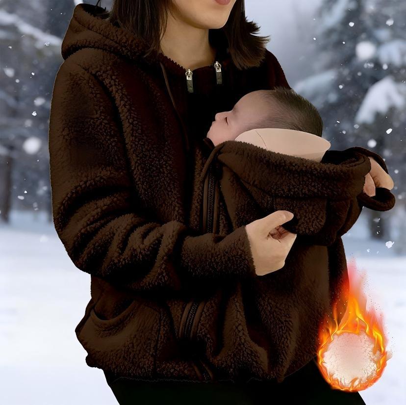 Cross-border AliExpress 2025 Autumn/Winter European and American Sherpa Fleece Zip-Up Cardigan Hoodie Women Fleece-Lined Thickened Parent-Child Matching Outfit