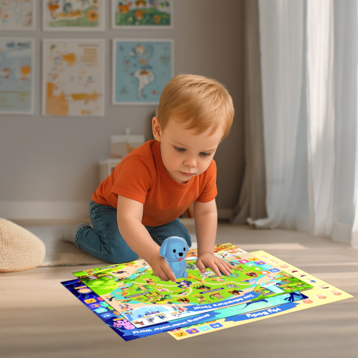 Cross-Border New Product Puzzle Desktop Interactive Reading 20 Scene Pictures Early Education Real-Life Voice Children's Enlightenment Cognition