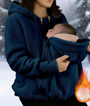 Cross-border AliExpress 2025 Autumn/Winter European and American Sherpa Fleece Zip-Up Cardigan Hoodie Women Fleece-Lined Thickened Parent-Child Matching Outfit