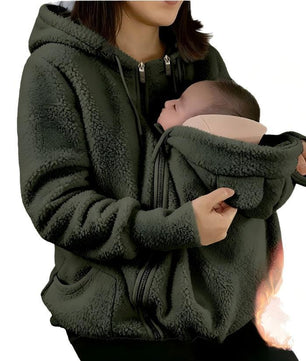 Cross-border AliExpress 2025 Autumn/Winter European and American Sherpa Fleece Zip-Up Cardigan Hoodie Women Fleece-Lined Thickened Parent-Child Matching Outfit