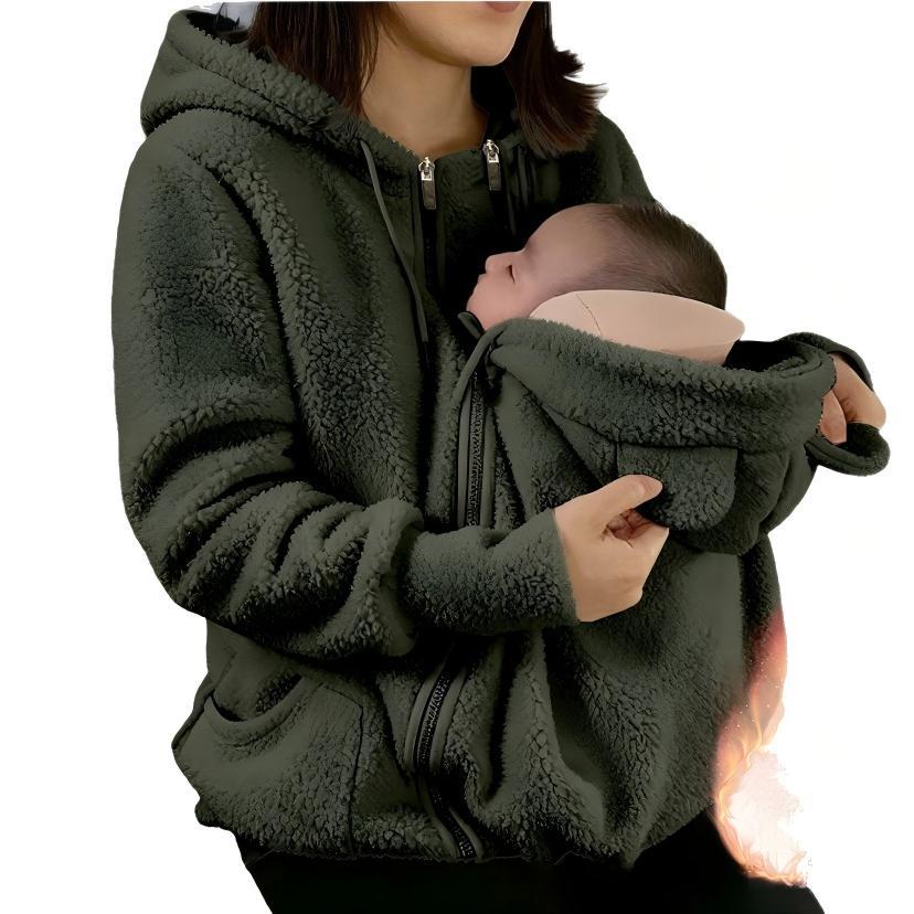 Cross-border AliExpress 2025 Autumn/Winter European and American Sherpa Fleece Zip-Up Cardigan Hoodie Women Fleece-Lined Thickened Parent-Child Matching Outfit