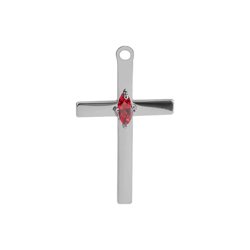 European and American Export F136 Titanium Alloy Piercing Jewelry Geometric Cross Earrings Set with Marquise High-Quality Earrings