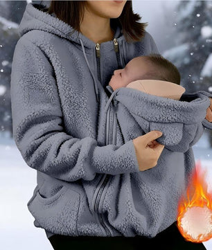 Cross-border AliExpress 2025 Autumn/Winter European and American Sherpa Fleece Zip-Up Cardigan Hoodie Women Fleece-Lined Thickened Parent-Child Matching Outfit
