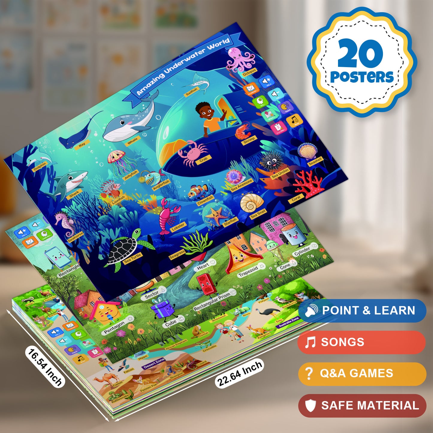 Cross-Border New Product Puzzle Desktop Interactive Reading 20 Scene Pictures Early Education Real-Life Voice Children's Enlightenment Cognition