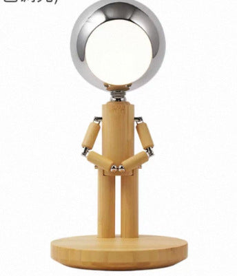 Creative Wooden Adjustable Jointed Bedroom Bedside Table Lamp, Living Room and Study Room High-End Ambiance Decorative Solid Wood in Stock