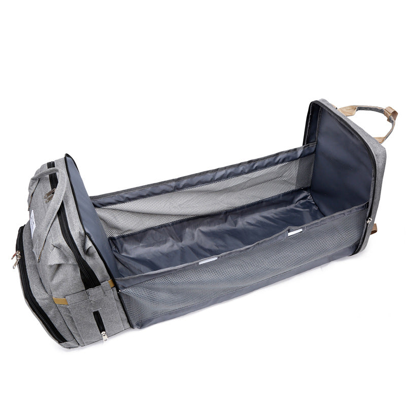 Cross-border New Folding Sleeping Mummy Bag Multifunctional Mother and Baby Bag Mother Bag Bottle Backpack Diaper Backpack