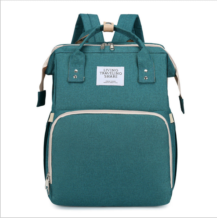 Cross-border New Folding Sleeping Mummy Bag Multifunctional Mother and Baby Bag Mother Bag Bottle Backpack Diaper Backpack